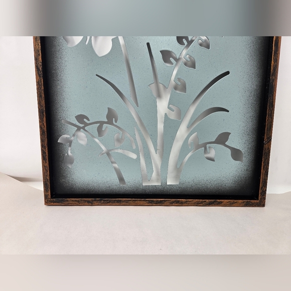 New View Design Lazer Cut Metal Art The Garden Butterfly Plants Blue - Picture 3 of 15